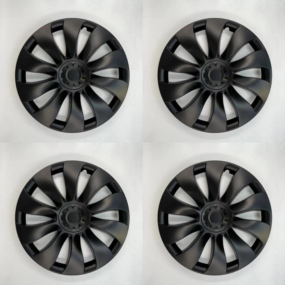 Sporty Uberturbine Style Hubcaps for Tesla Model 3 - Set of 4, 19'' Wheel Covers - Evooor
