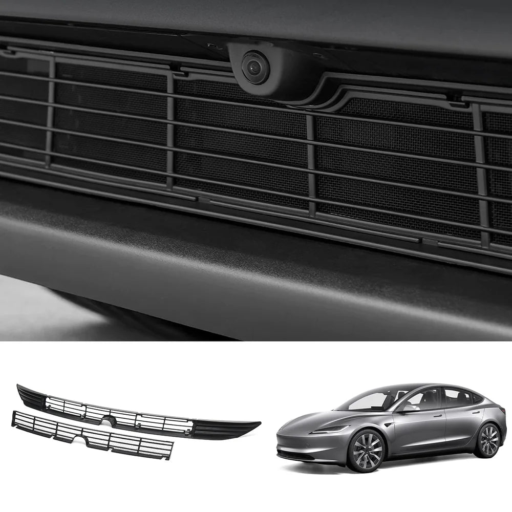 Tesla Model 3 2024+ Front Bumper Stainless Steel Radiator Grille Insert Deflector