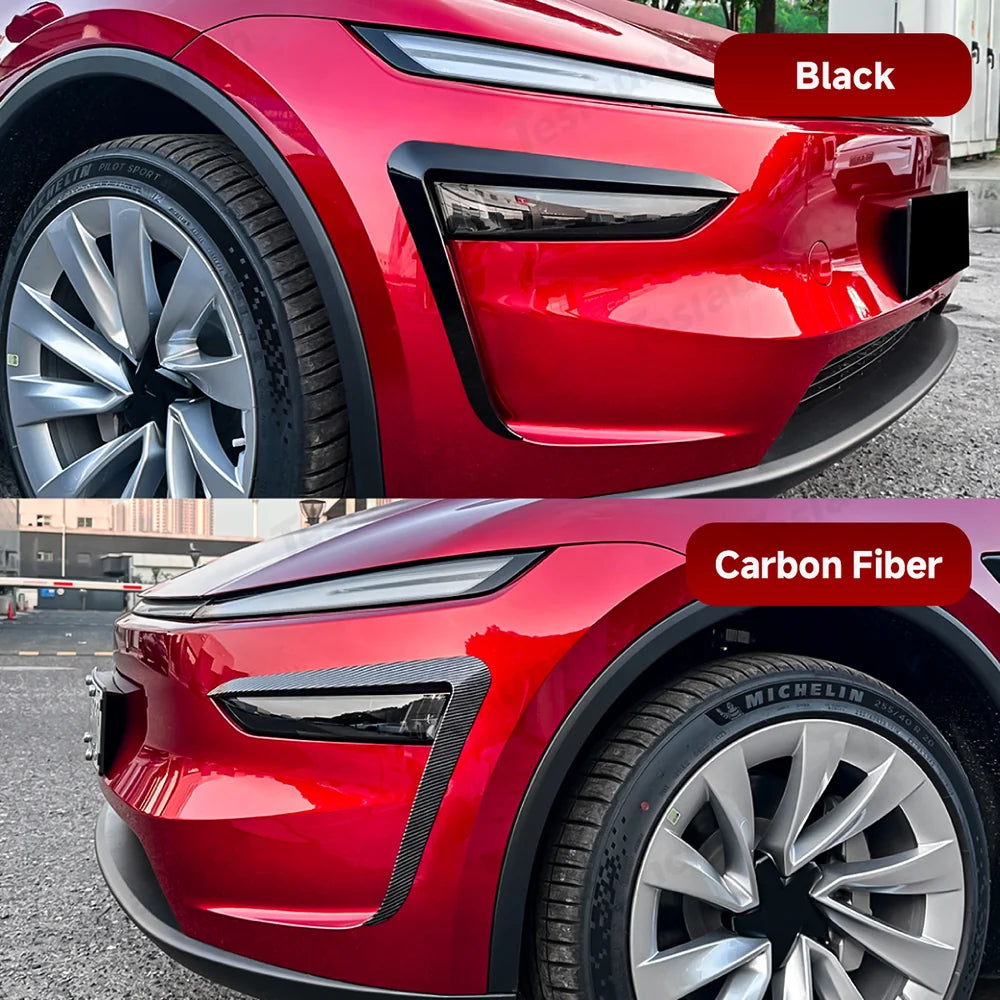 Aerodynamic Front Bumper Canard Trim Set for Tesla Model Y Juniper 2025+ - Evooor