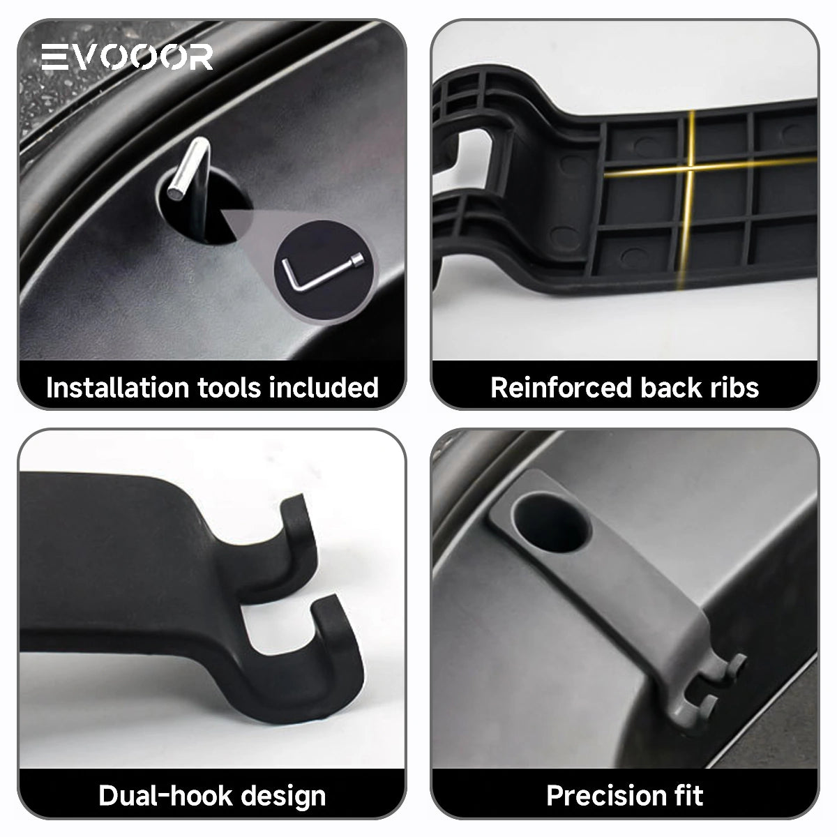 Protective Trunk Bolt Cover Kit with Secure Hook Clips for Tesla Model 3 (2021-2023)