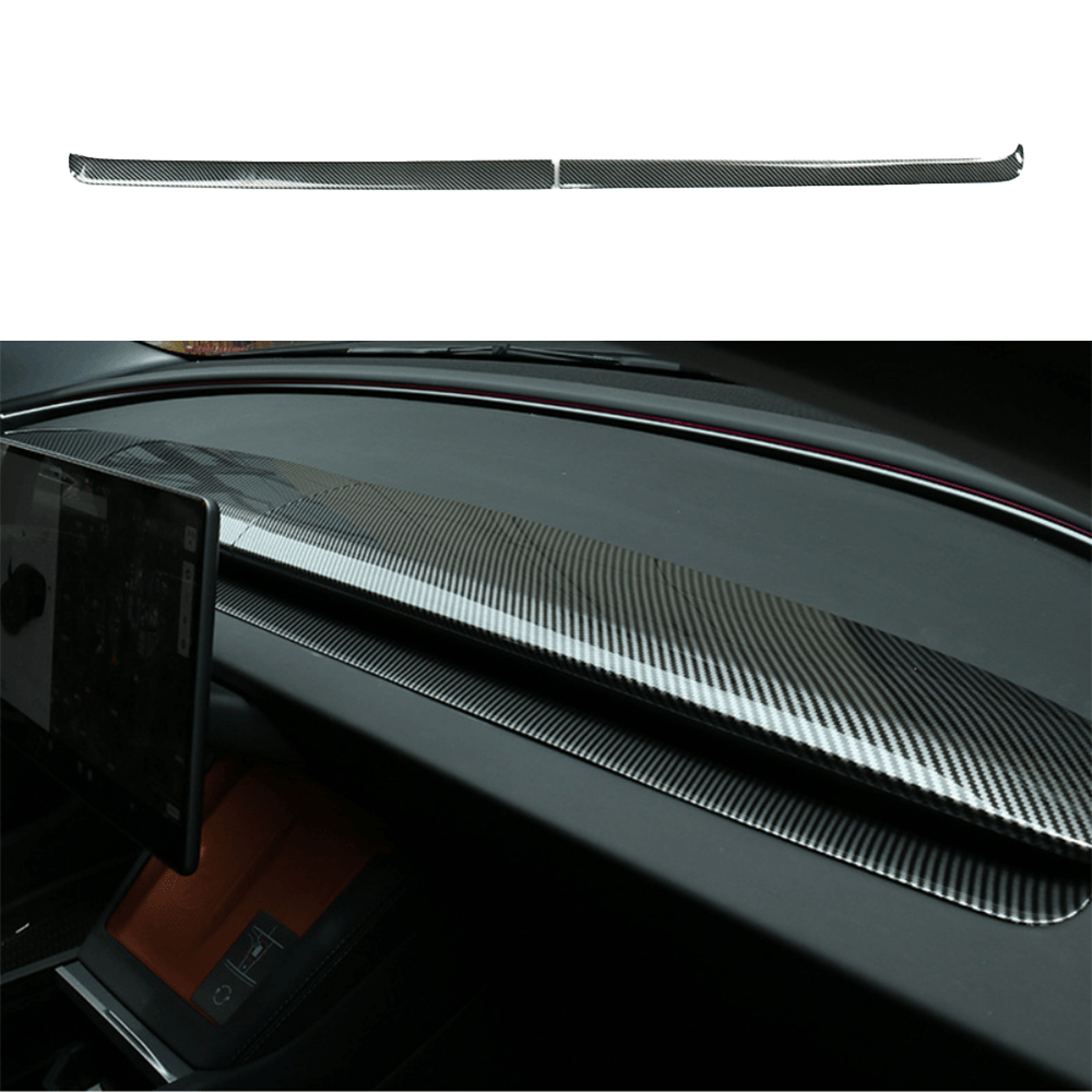 Carbon Fiber Pattern Split Dashboard Cover and Air Outlet Cover Set for Tesla Model 3 - Compatible with Highland 2024+ - Evooor