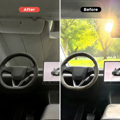 Premium Graphite-Infused Front Window Shade for Tesla Model 3 (2017+)/ Model Y (2020+): UV Protection and Heat Shield - Evooor