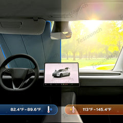 Premium Graphite-Infused Front Window Shade for Tesla Model 3 (2017+)/ Model Y (2020+): UV Protection and Heat Shield - Evooor
