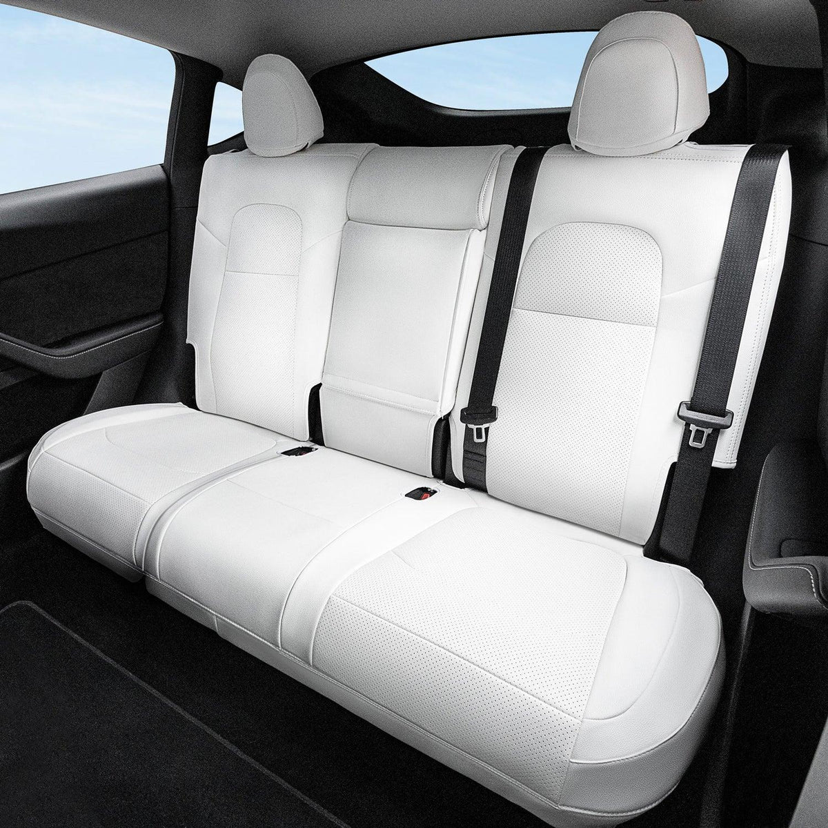 Premium Tesla Model Y 7 Seater Seat Cover Set with Upgraded 2nd-Row 40/60 Split Bench Design for Ultimate Comfort and Protection - Evooor