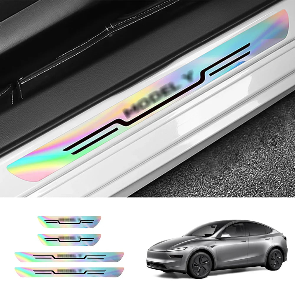 Durable Door Sill Guards with Laser-Finish for Tesla Model Y Upgrade (Set of 4) - Evooor