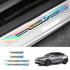 Durable Door Sill Guards with Laser-Finish for Tesla Model Y Upgrade (Set of 4) - Evooor