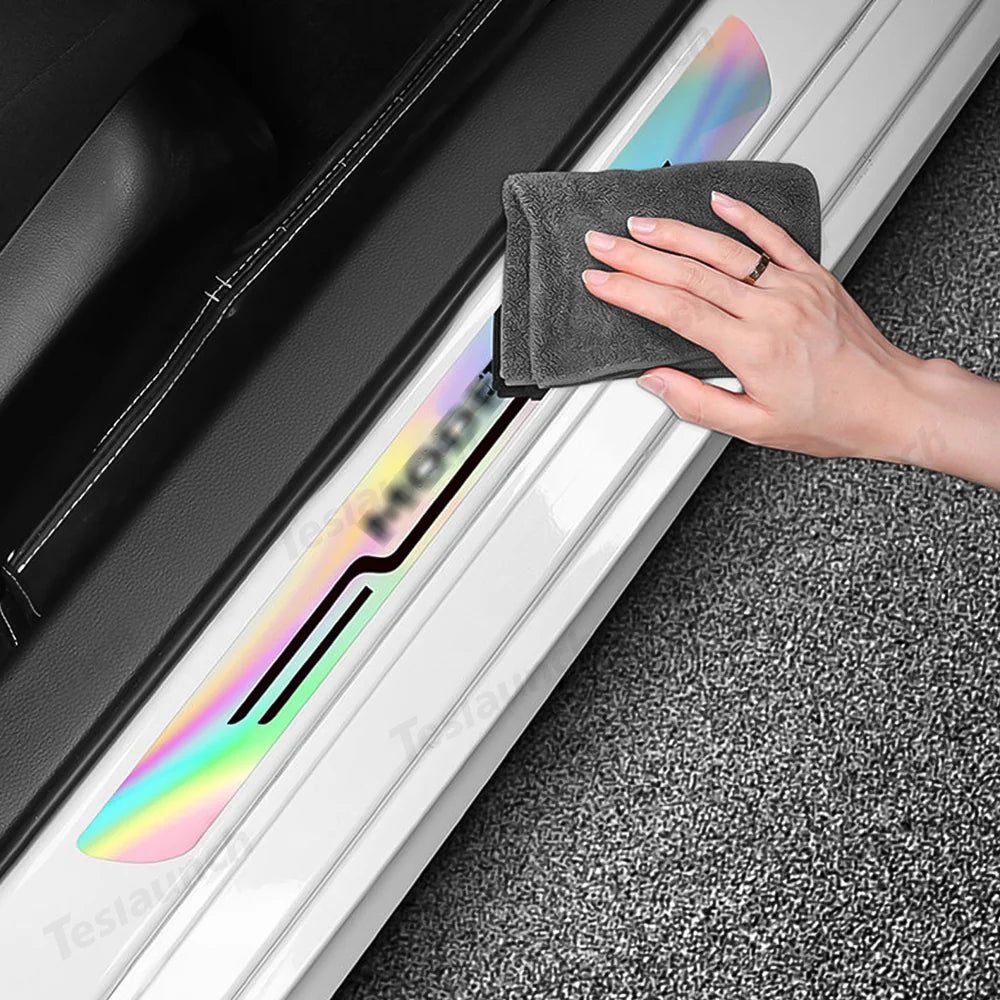 Durable Door Sill Guards with Laser-Finish for Tesla Model Y Upgrade (Set of 4) - Evooor