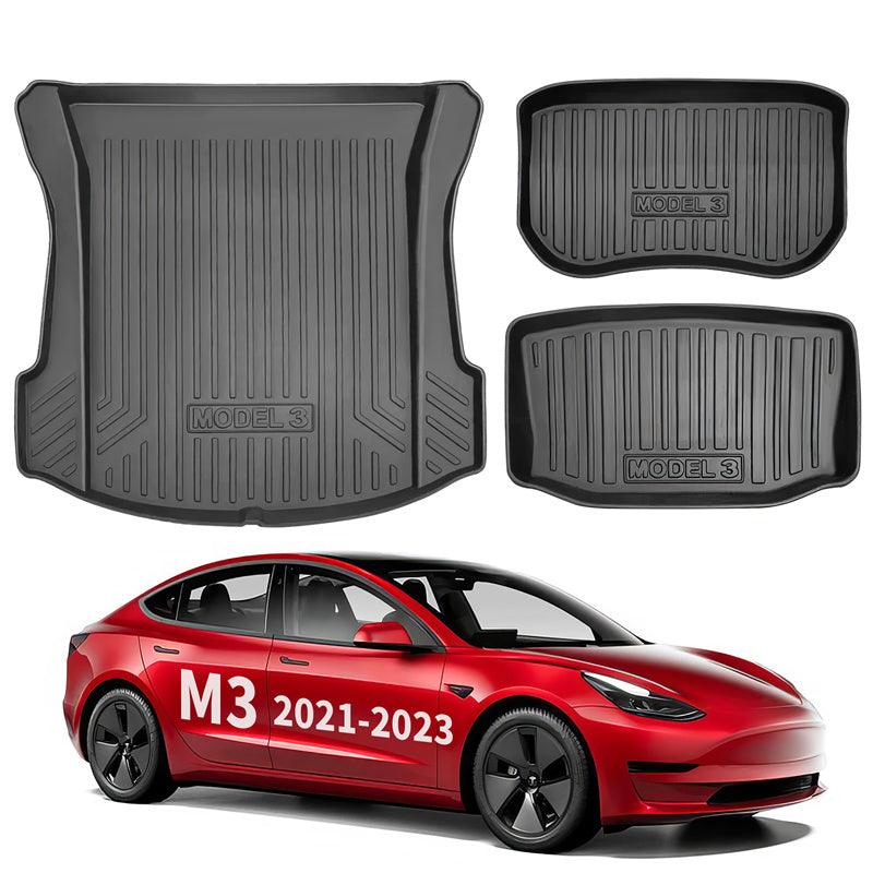 Model 3 All Weather TPE Interior Floor Mats Cargo Liners Set for Tesla (2021-2023) - Evooor