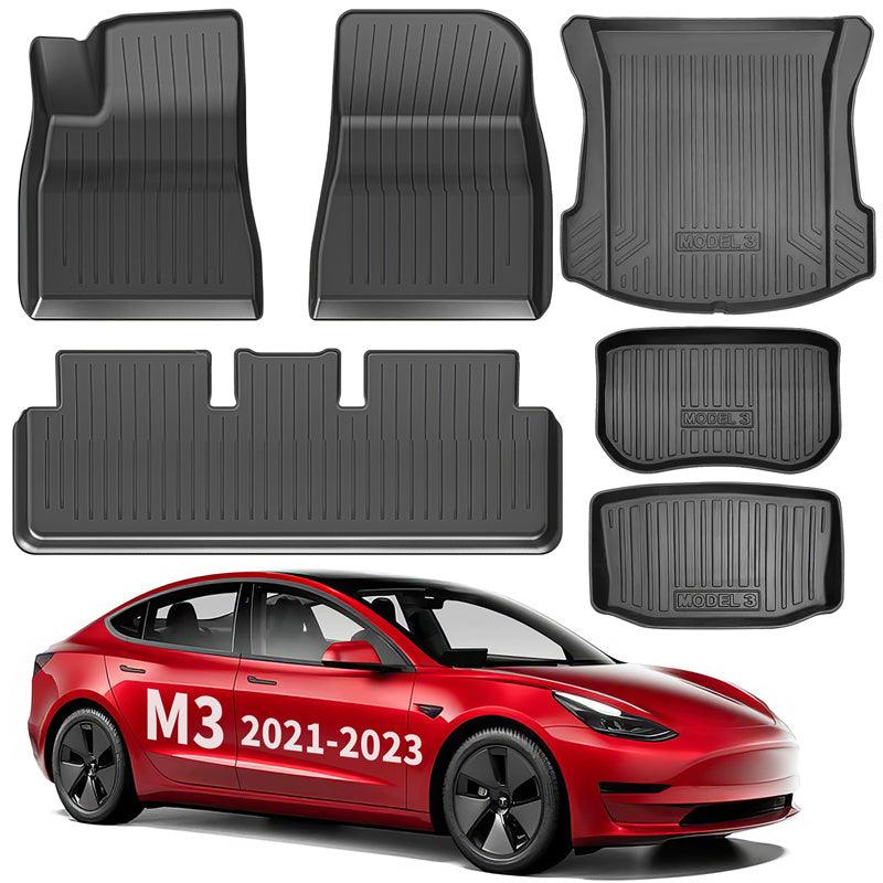 Model 3 All Weather TPE Interior Floor Mats Cargo Liners Set for Tesla (2021-2023) - Evooor