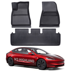 2024+ Model 3 Highland All Weather TPE Interior Floor Mats Cargo Liners Set for Tesla