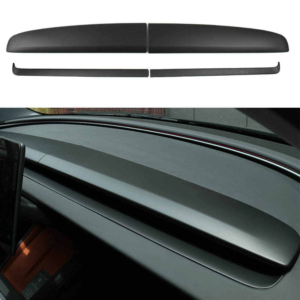 Carbon Fiber Pattern Split Dashboard Cover and Air Outlet Cover Set for Tesla Model 3 - Compatible with Highland 2024+ - Evooor