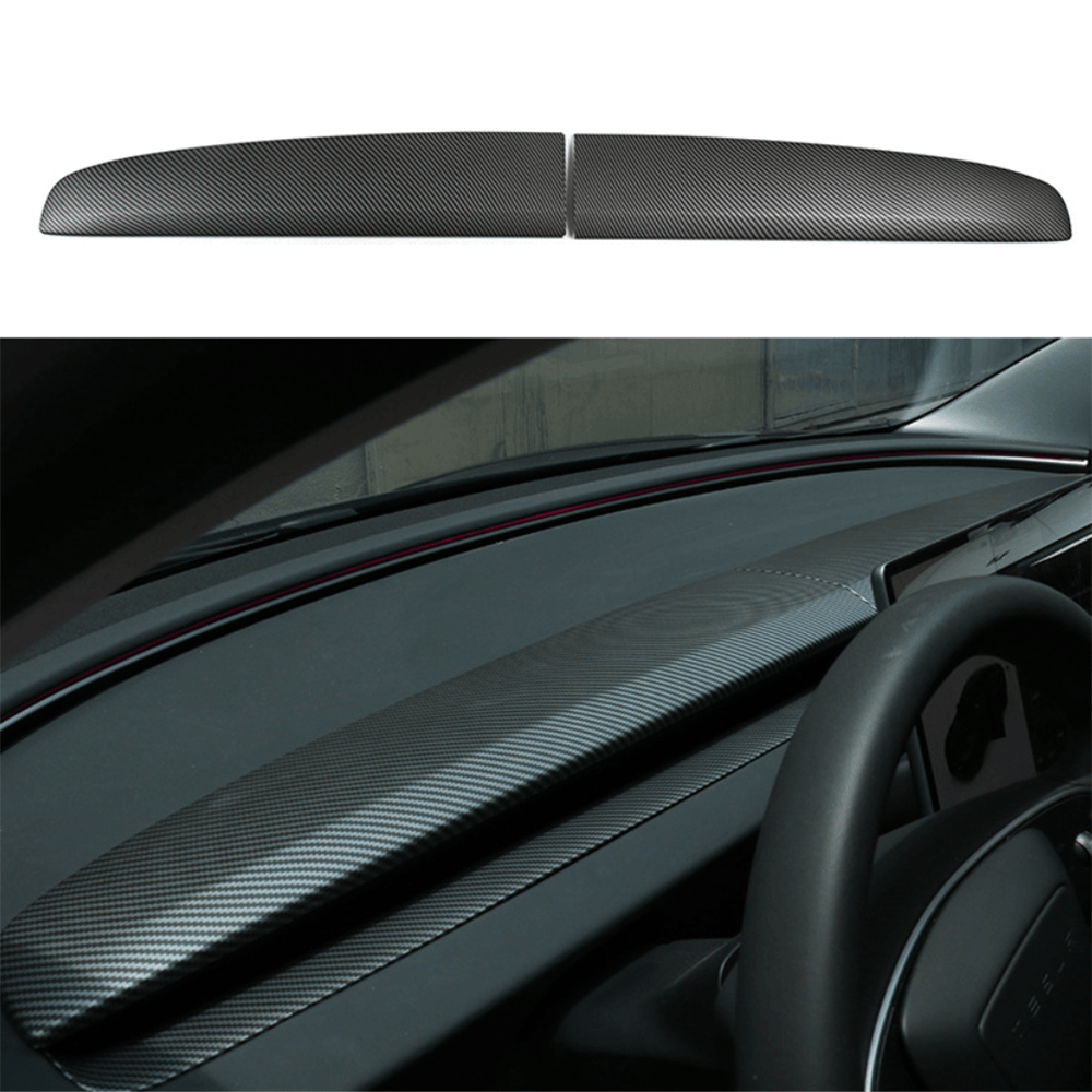 Carbon Fiber Pattern Split Dashboard Cover and Air Outlet Cover Set for Tesla Model 3 - Compatible with Highland 2024+ - Evooor