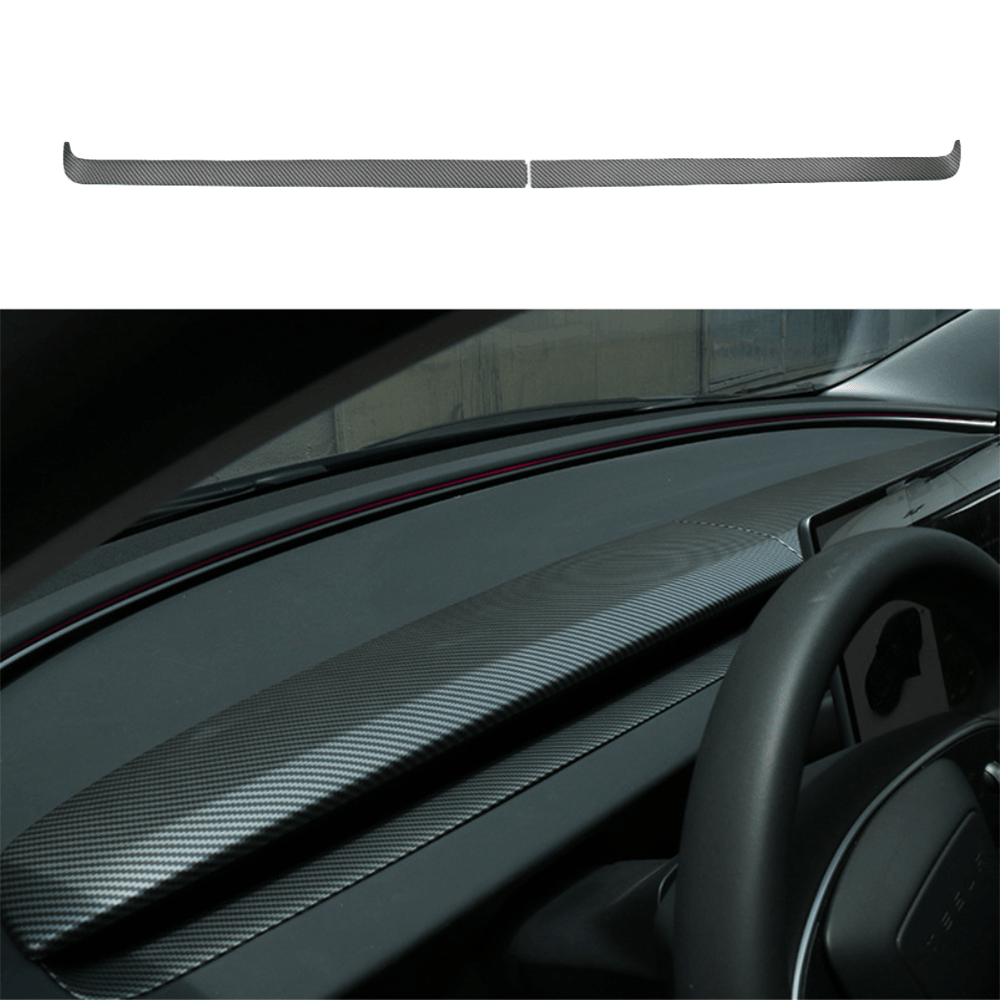 Carbon Fiber Pattern Split Dashboard Cover and Air Outlet Cover Set for Tesla Model 3 - Compatible with Highland 2024+ - Evooor