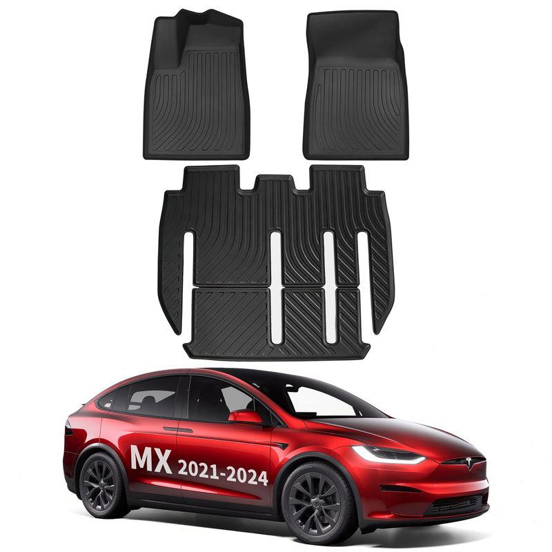 Model X All Weather TPE Interior Floor Mats Cargo Liners Set for Tesla (2021-2024) - Evooor
