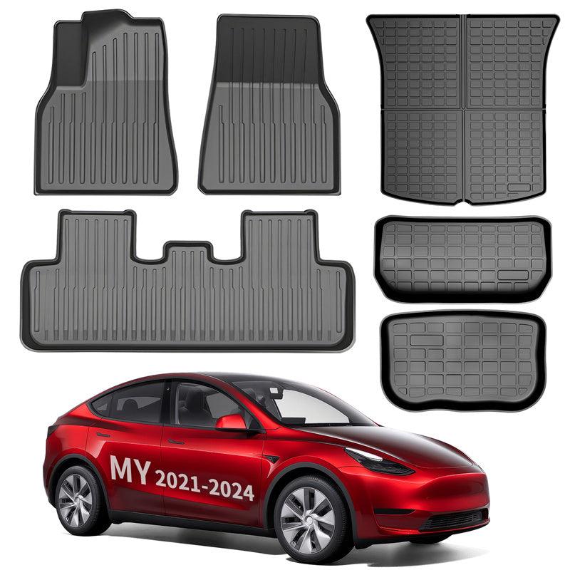 Model Y All Weather TPE Interior Floor Mats Cargo Liners Set for Tesla(2021-2024) - Evooor