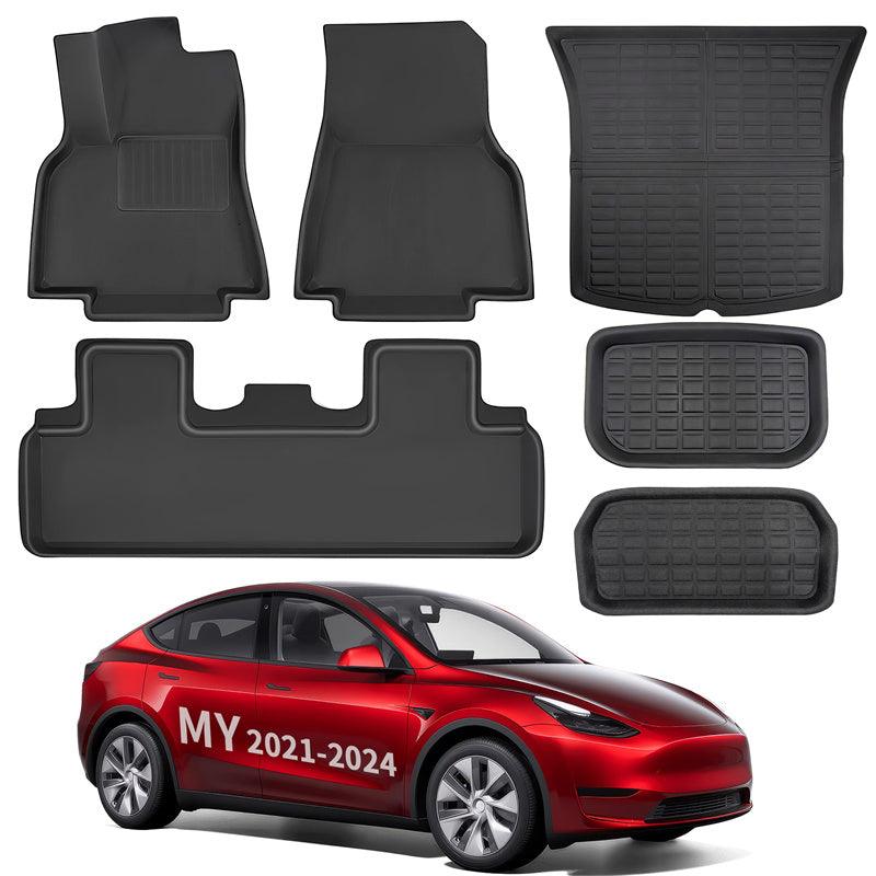 Tesla All Weather XPE Interior Floor Mats Cargo Liners Set for 2021-2024 Model Y 5 Seater - Evooor
