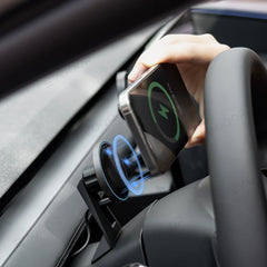 Model Support de téléphone magnétique pour tableau de bord et volant 3/Y, avec chargeur sans fil MagSafe. Tesla (2017-2025) 