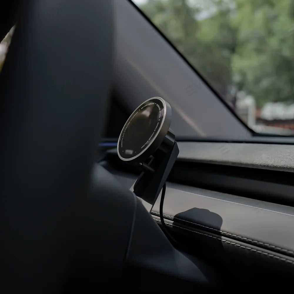 Model Support de téléphone magnétique pour tableau de bord et volant 3/Y, avec chargeur sans fil MagSafe. Tesla (2017-2025) 
