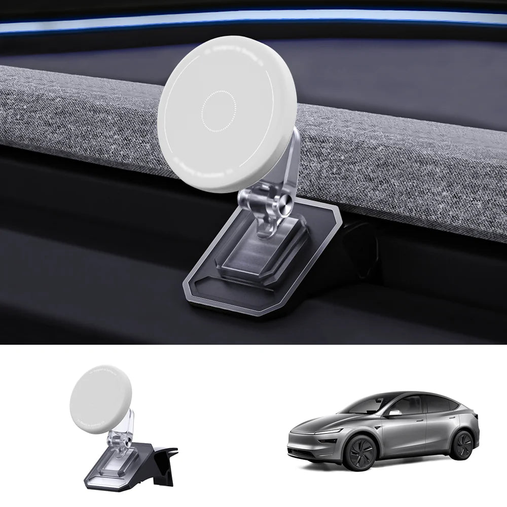 Tesla Model Y & Model 3 Magnetic Phone Mount with Silicone Protection - Secure Holder for Juniper 2025+ & Highland 2024+ - Evooor