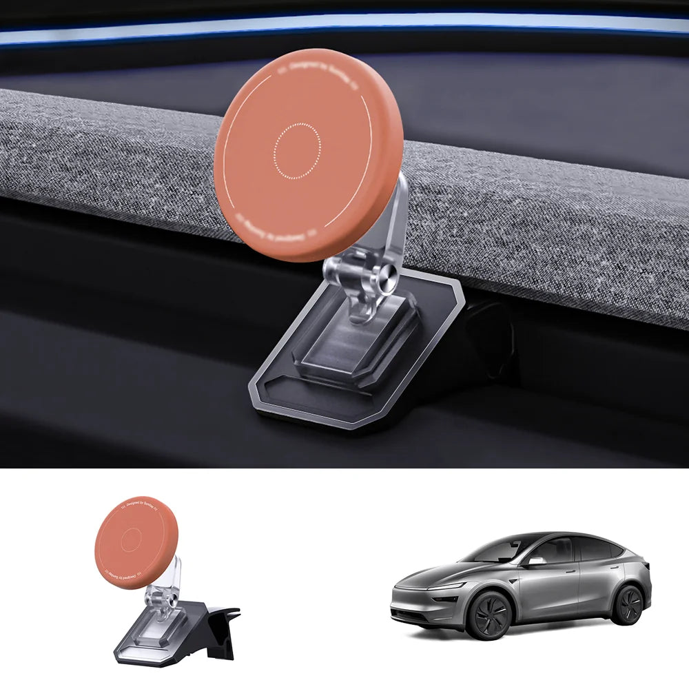 Tesla Model Y & Model 3 Magnetic Phone Mount with Silicone Protection - Secure Holder for Juniper 2025+ & Highland 2024+ - Evooor