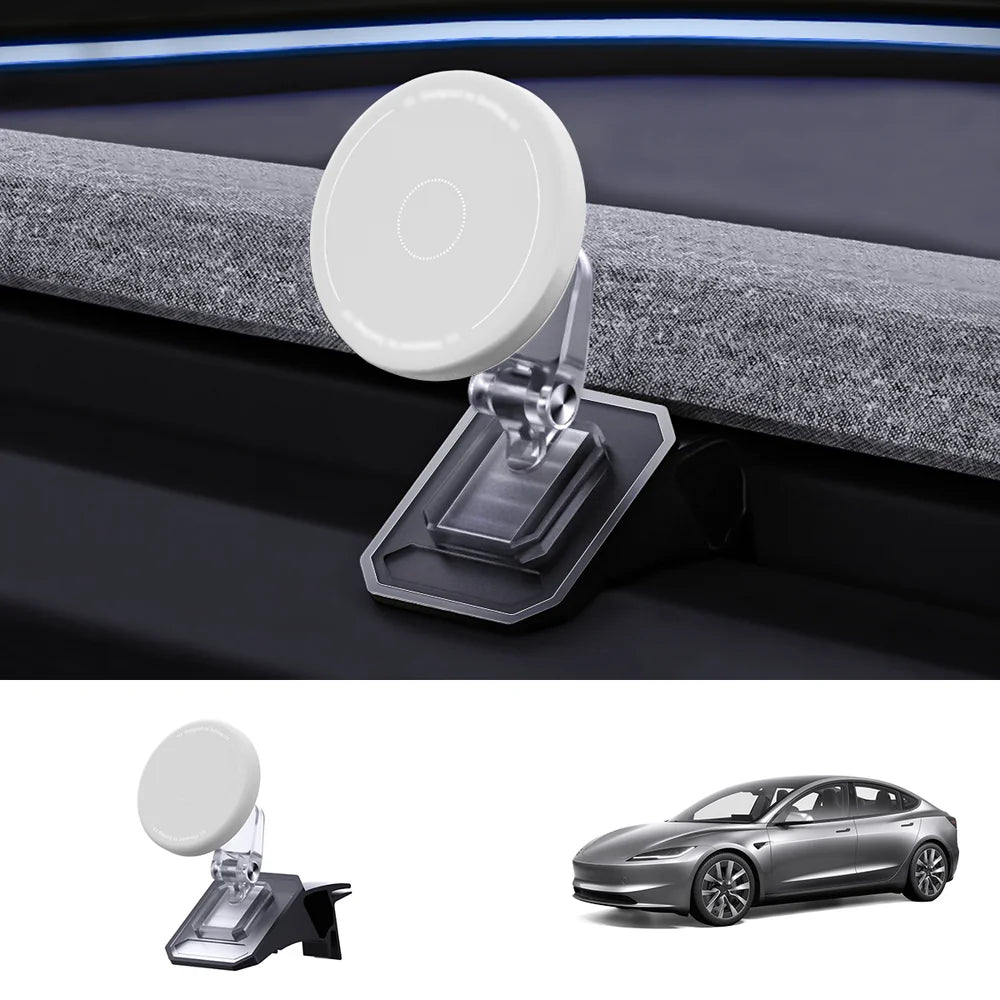 Tesla Model Y & Model 3 Magnetic Phone Mount with Silicone Protection - Secure Holder for Juniper 2025+ & Highland 2024+ - Evooor