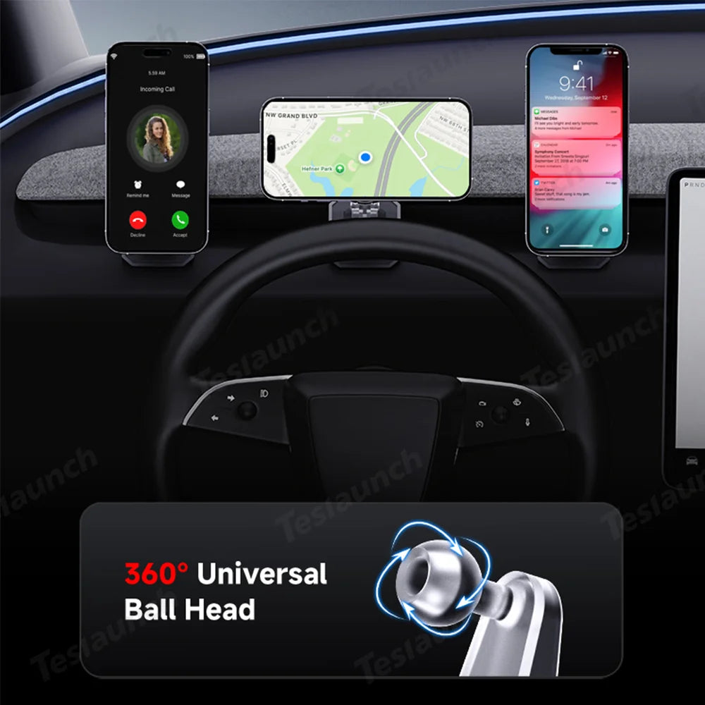 Tesla Model Y & Model 3 Magnetic Phone Mount with Silicone Protection - Secure Holder for Juniper 2025+ & Highland 2024+ - Evooor