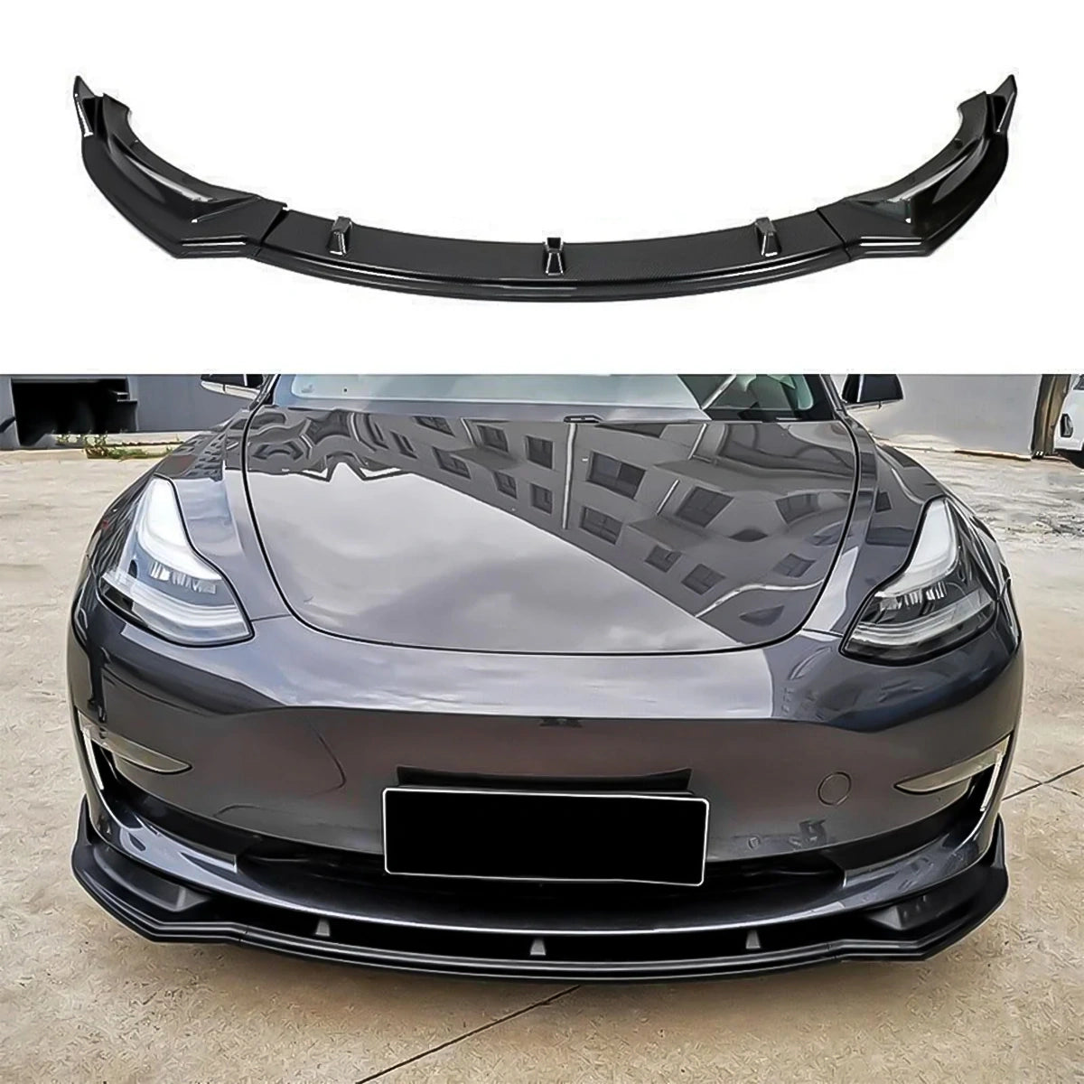 Model 3 Front Bumper Lip Kit For Tesla  (2017-2023)