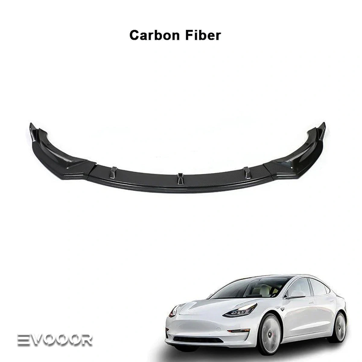 Model 3 Front Bumper Lip Kit For Tesla  (2017-2023)