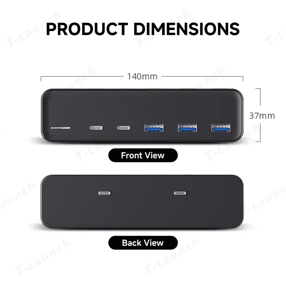 Tesla Model 3/Y Docking Station-6-in-1 USB Hub Expansion Adapter