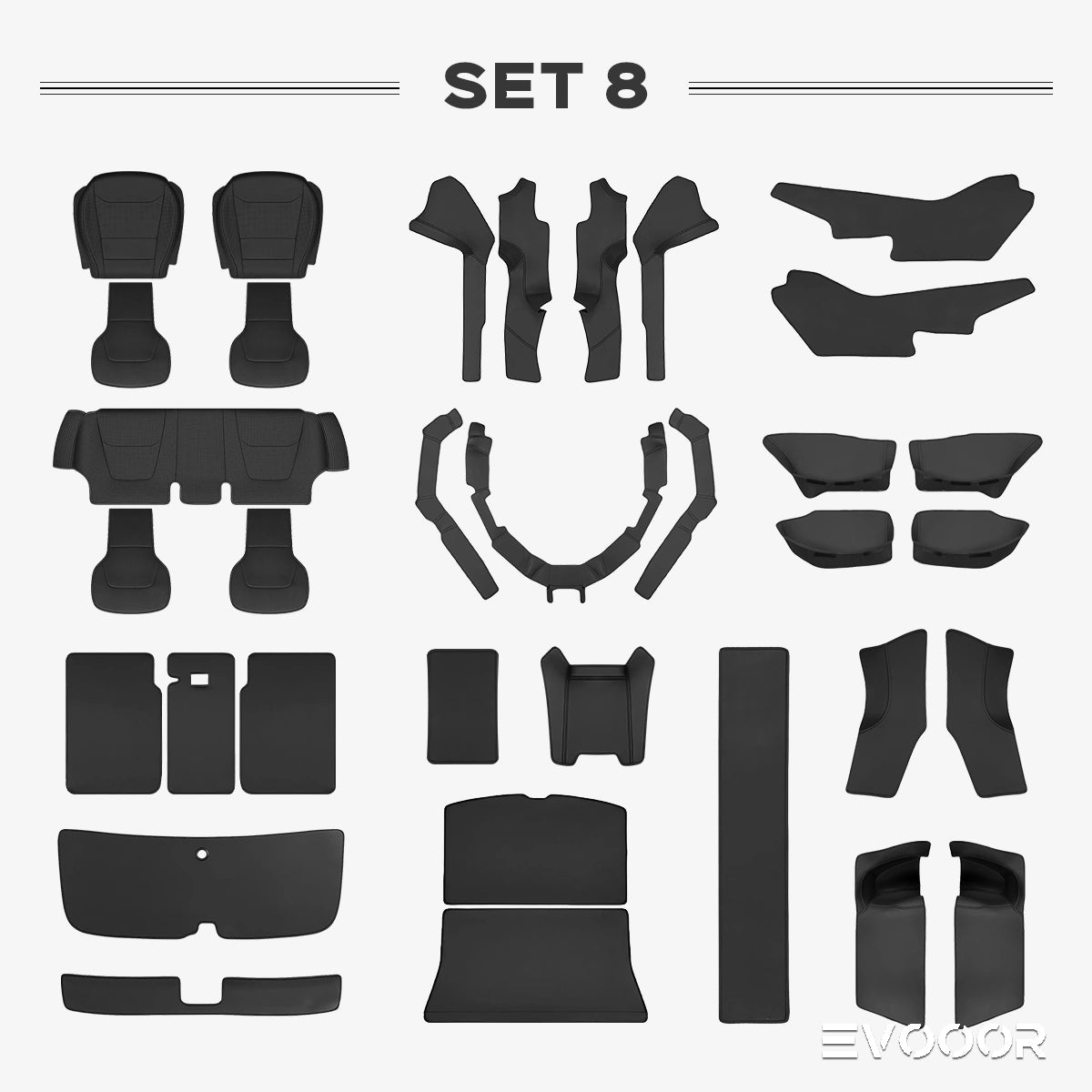 Kit de protection intérieure tout-en-un en cuir Napa pour Tesla Model Y Juniper 2025+