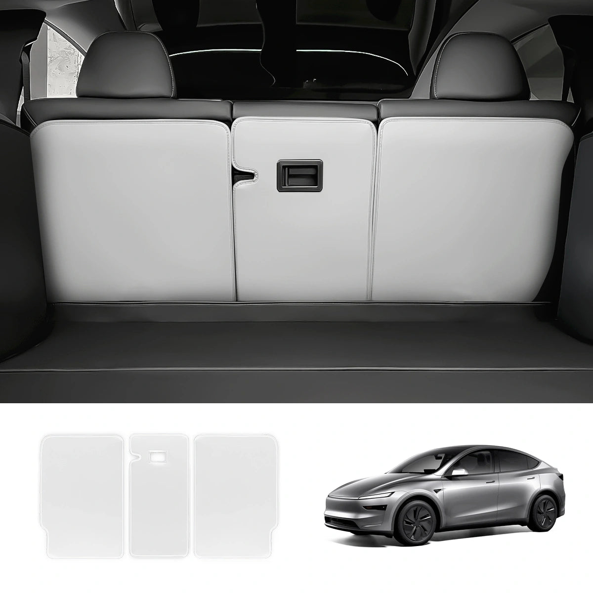 Nappa lær bakseteryggbeskytter for Tesla Model Y Juniper 2025+