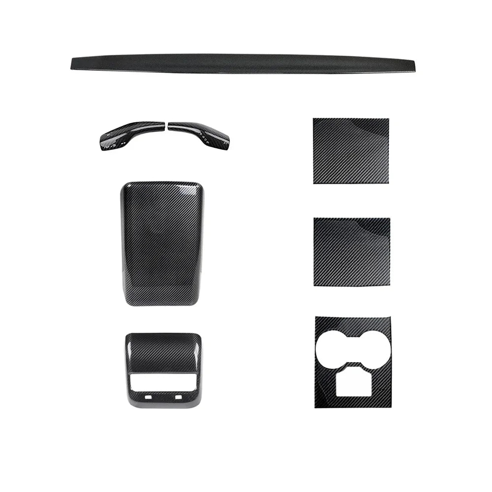 Kit de garniture intérieure en fibre de carbone de qualité supérieure pour Tesla Model 3 et Model Y-Améliorez votre intérieur avec des habillages de haute qualité