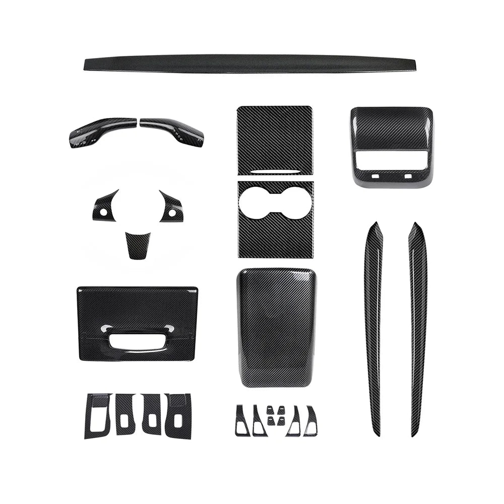 Kit de garniture intérieure en fibre de carbone de qualité supérieure pour Tesla Model 3 et Model Y-Améliorez votre intérieur avec des habillages de haute qualité