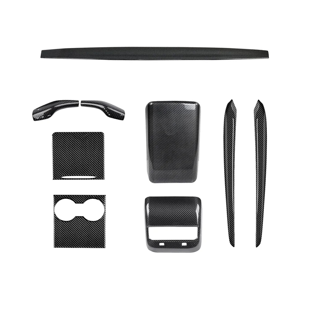 Kit de garniture intérieure en fibre de carbone de qualité supérieure pour Tesla Model 3 et Model Y-Améliorez votre intérieur avec des habillages de haute qualité