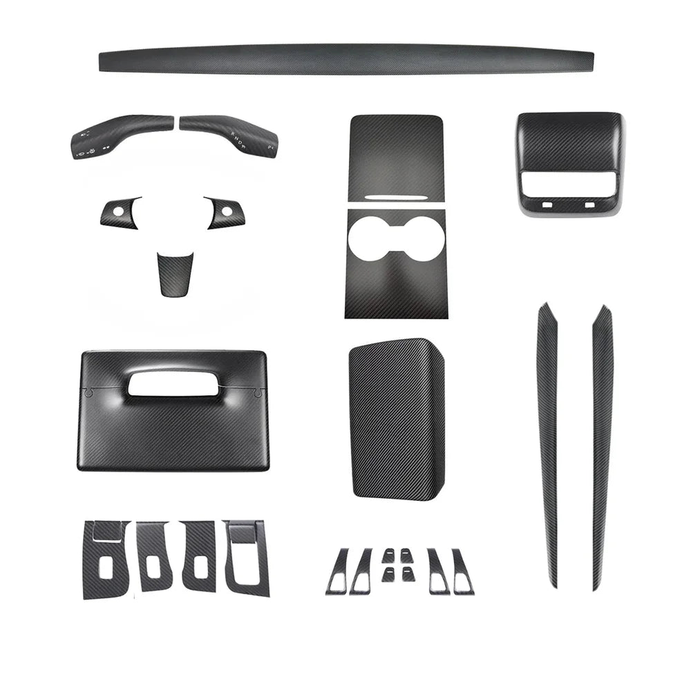 Kit de garniture intérieure en fibre de carbone de qualité supérieure pour Tesla Model 3 et Model Y-Améliorez votre intérieur avec des habillages de haute qualité