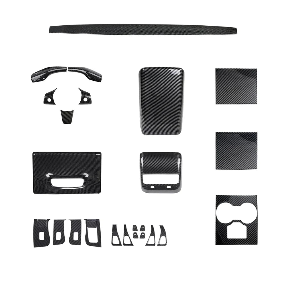 Kit de garniture intérieure en fibre de carbone de qualité supérieure pour Tesla Model 3 et Model Y-Améliorez votre intérieur avec des habillages de haute qualité