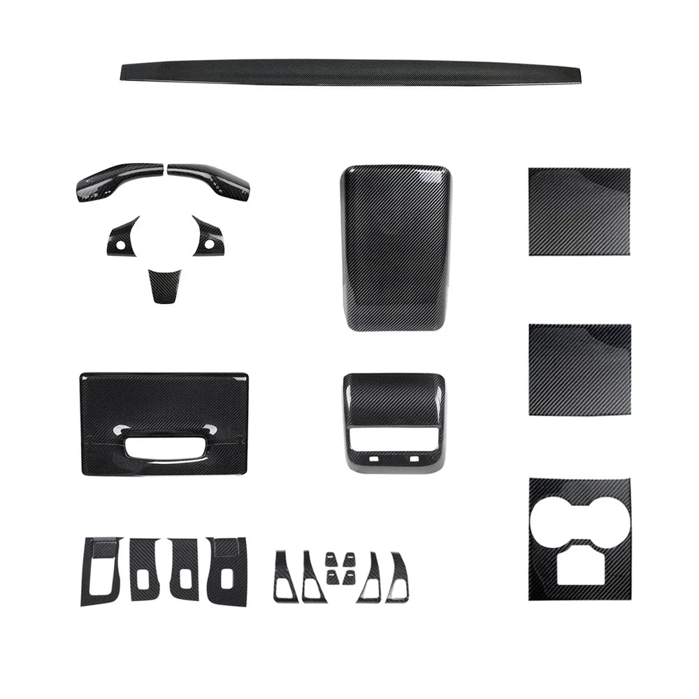 Kit de garniture intérieure en fibre de carbone de qualité supérieure pour Tesla Model 3 et Model Y-Améliorez votre intérieur avec des habillages de haute qualité