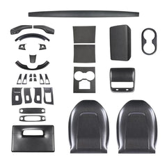 Kit de garniture intérieure en fibre de carbone de qualité supérieure pour Tesla Model 3 et Model Y-Améliorez votre intérieur avec des habillages de haute qualité