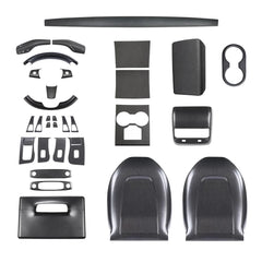 Kit de garniture intérieure en fibre de carbone de qualité supérieure pour Tesla Model 3 et Model Y-Améliorez votre intérieur avec des habillages de haute qualité