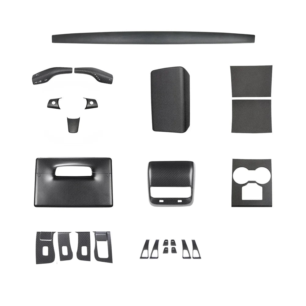 Kit de garniture intérieure en fibre de carbone de qualité supérieure pour Tesla Model 3 et Model Y-Améliorez votre intérieur avec des habillages de haute qualité