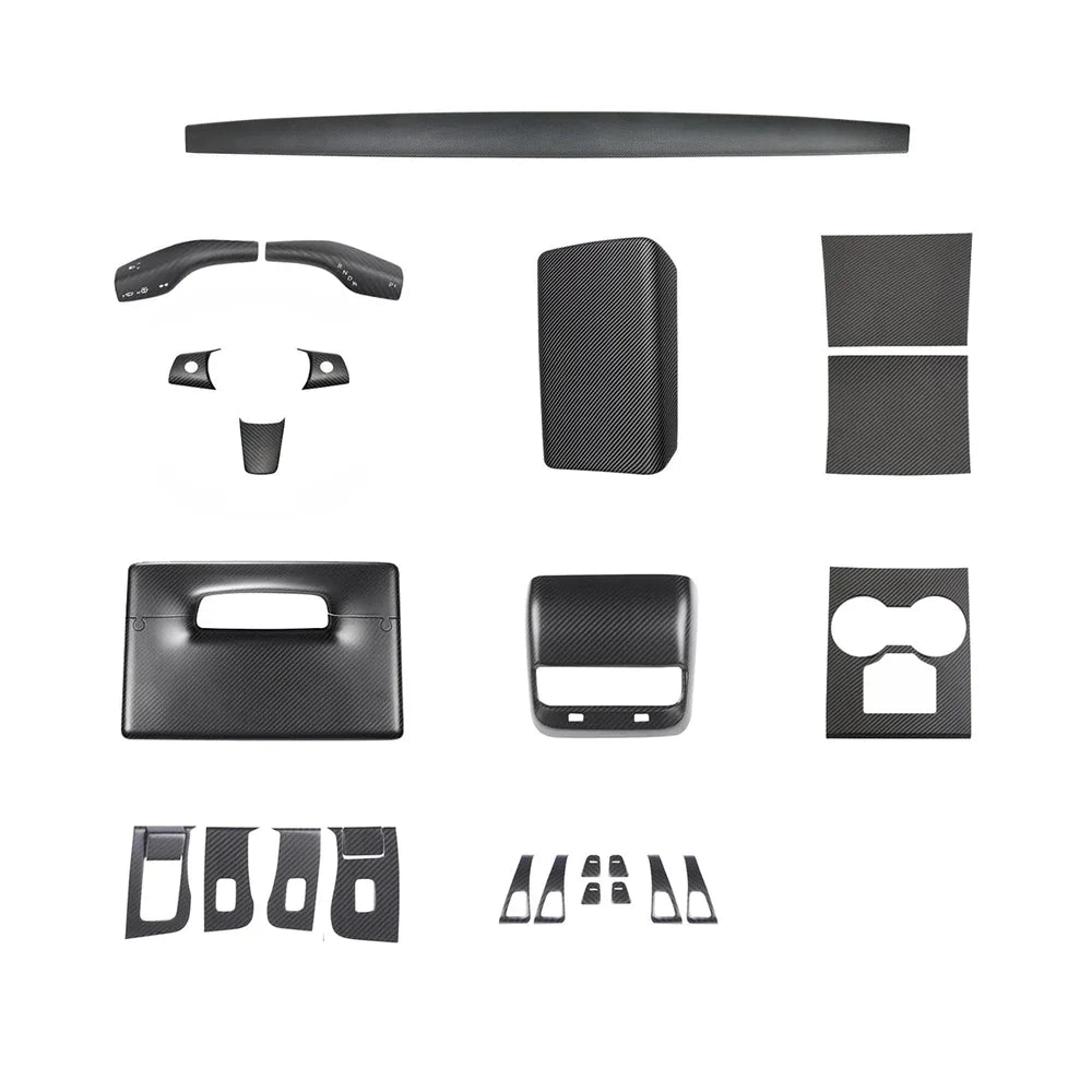 Kit de garniture intérieure en fibre de carbone de qualité supérieure pour Tesla Model 3 et Model Y-Améliorez votre intérieur avec des habillages de haute qualité