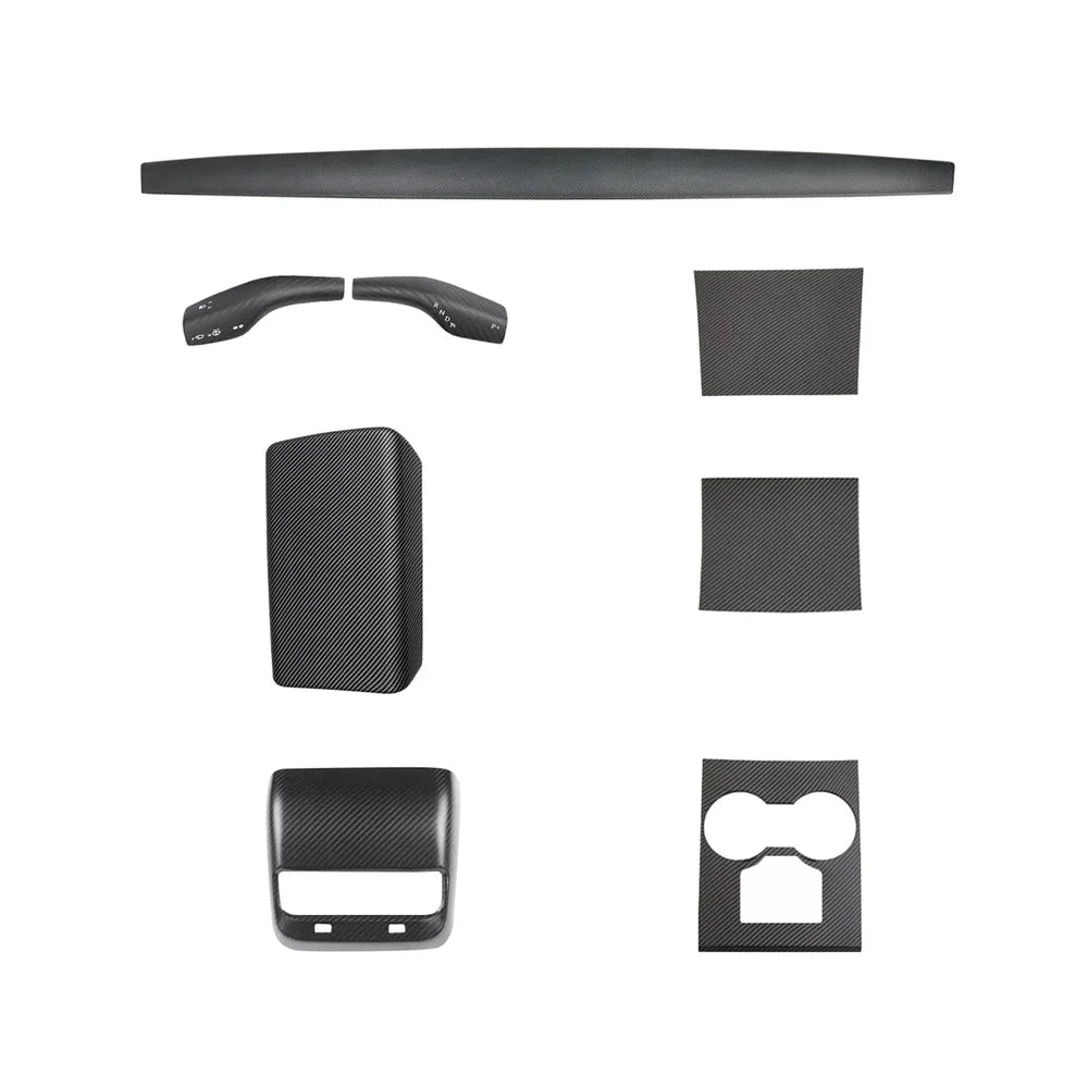 Kit de garniture intérieure en fibre de carbone de qualité supérieure pour Tesla Model 3 et Model Y-Améliorez votre intérieur avec des habillages de haute qualité