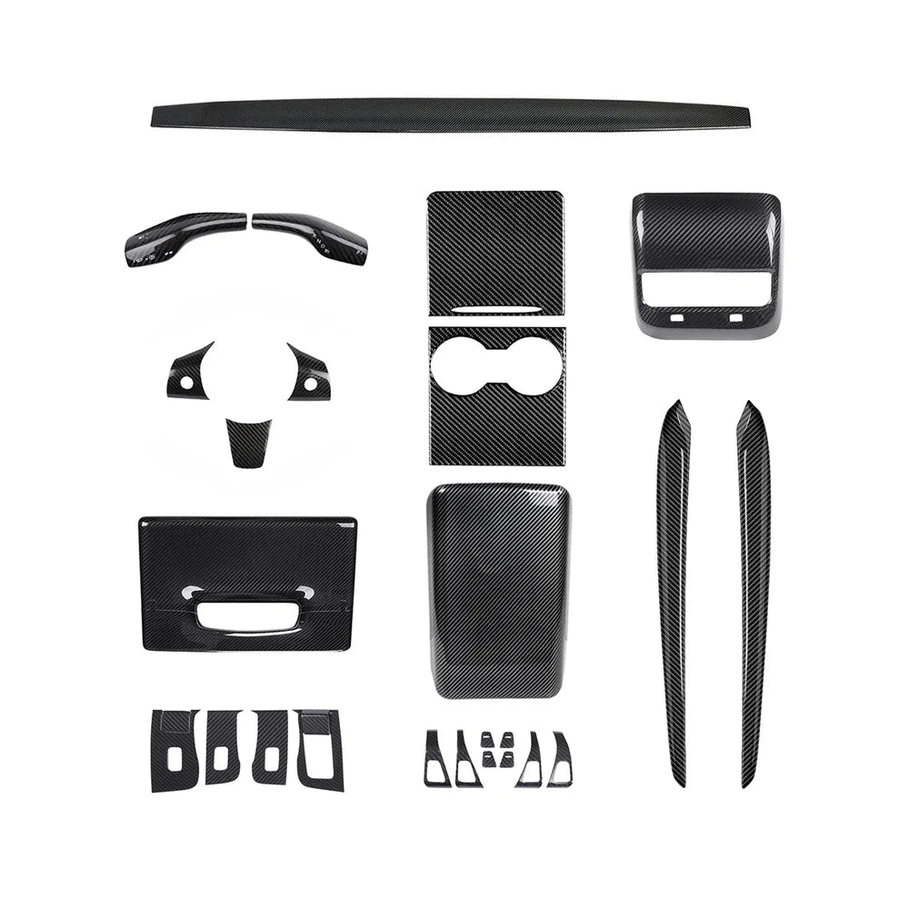 Kit de garniture intérieure en fibre de carbone de qualité supérieure pour Tesla Model 3 et Model Y-Améliorez votre intérieur avec des habillages de haute qualité