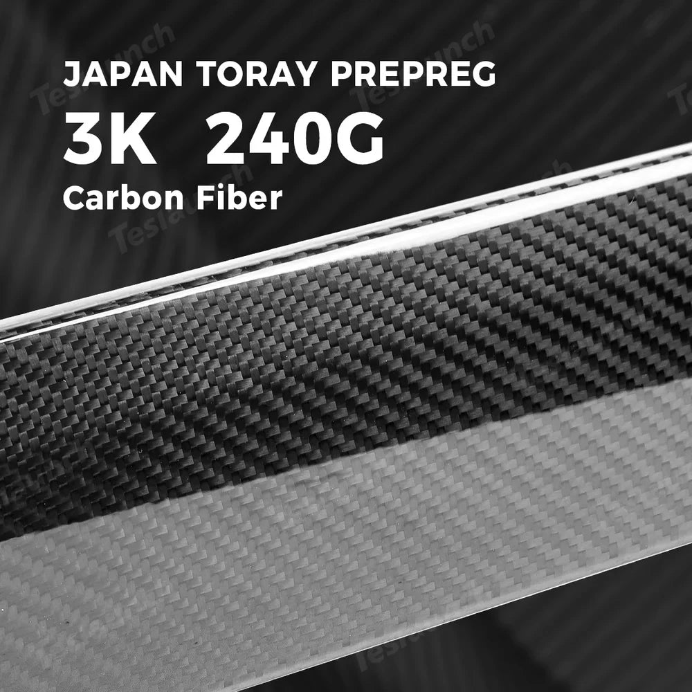 Premium Carbon Fiber Rear Armrest Cup Holder Cover for Tesla Model Y - Enhanced Style and Functionality - Evooor