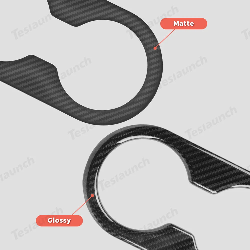 Premium Carbon Fiber Rear Armrest Cup Holder Cover for Tesla Model Y - Enhanced Style and Functionality - Evooor