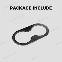 Premium Carbon Fiber Rear Armrest Cup Holder Cover for Tesla Model Y - Enhanced Style and Functionality - Evooor