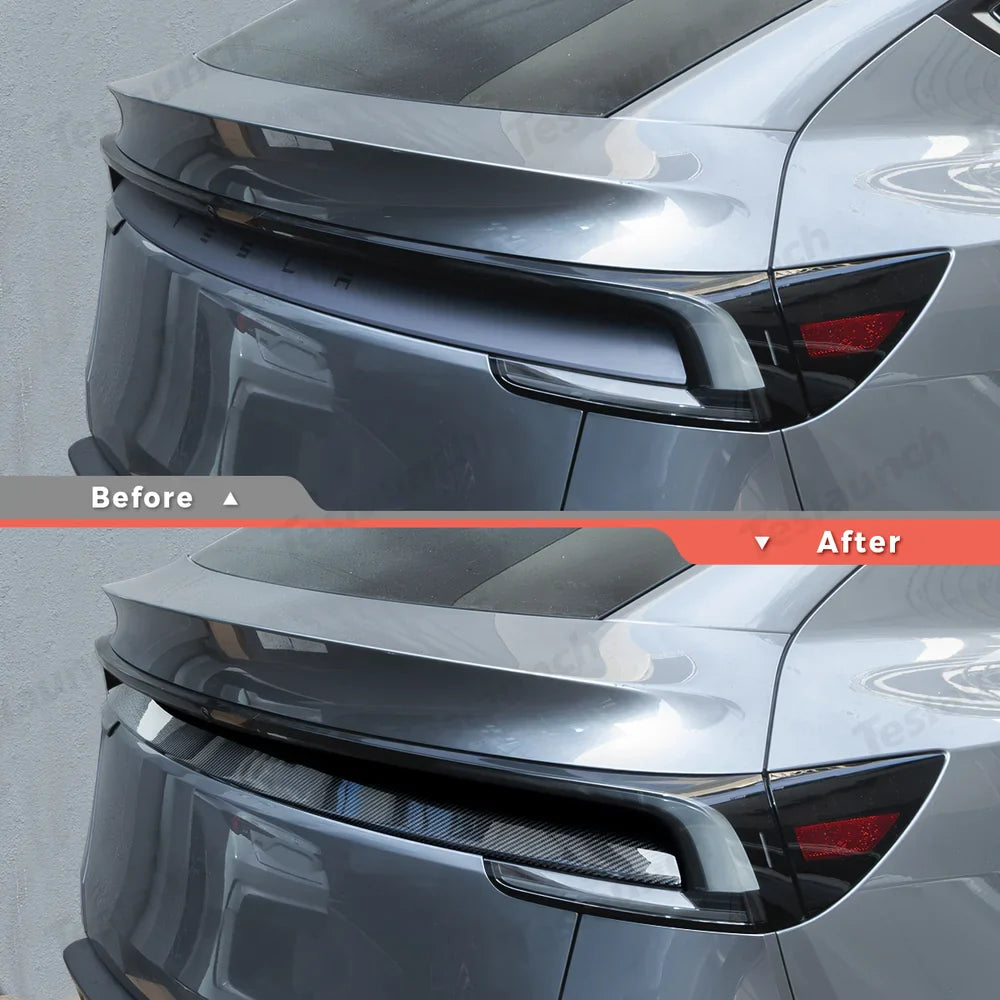 High-Quality Carbon Fiber Rear Tailgate Trim for Tesla Model Y - Enhance Your Vehicle's Style with This Juniper 2025+ Trim Piece - Evooor
