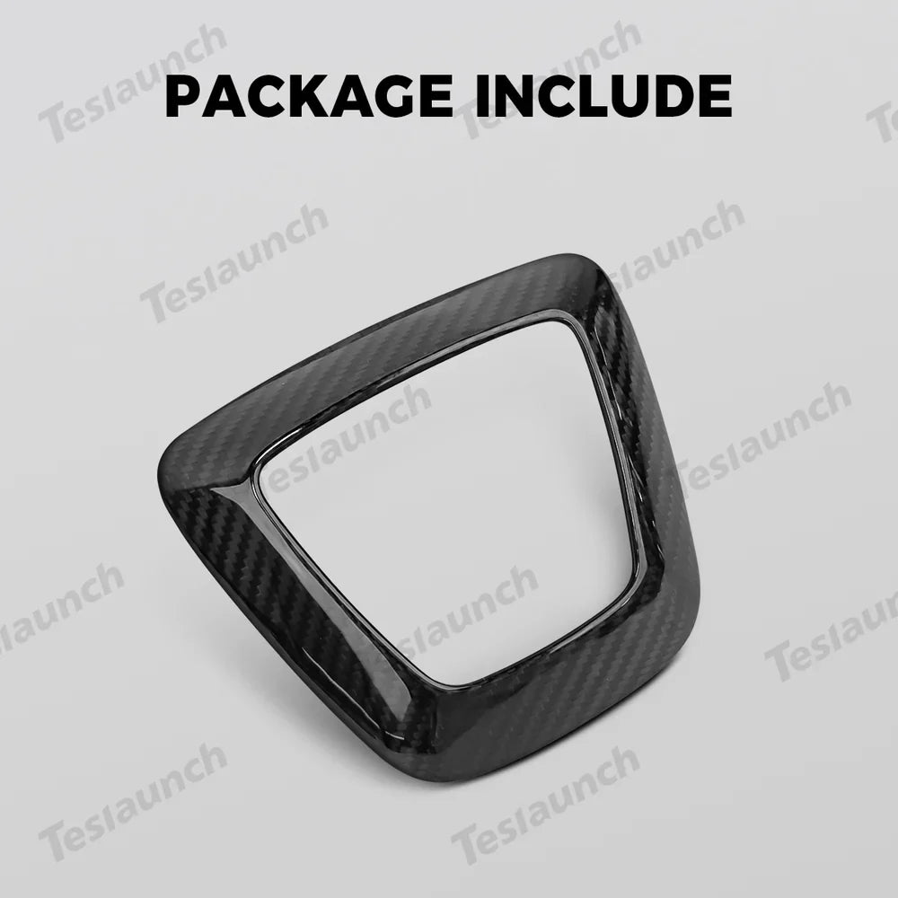 Tesla Model Y Juniper 2025+ - Upgraded Center Trim Cover in Genuine Carbon Fiber for Steering Wheel Airbag - Evooor