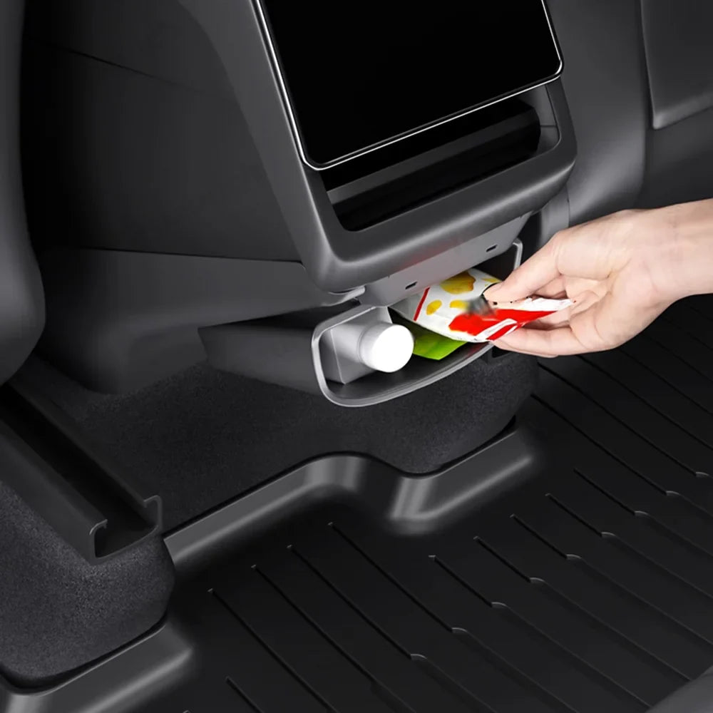 Protective Rear Center Console Kick Guard with Extra Storage for Tesla Model Y and Model 3 - Juniper 2025 / Highland 2024+ - Evooor