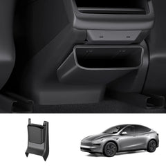 Protective Rear Center Console Kick Guard with Extra Storage for Tesla Model Y and Model 3 - Juniper 2025 / Highland 2024+ - Evooor